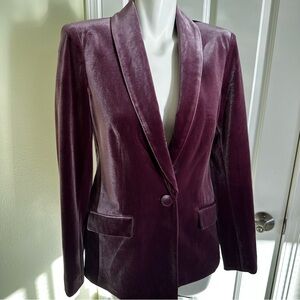 INC International Concepts Velvet Blazer - Rich Burgundy